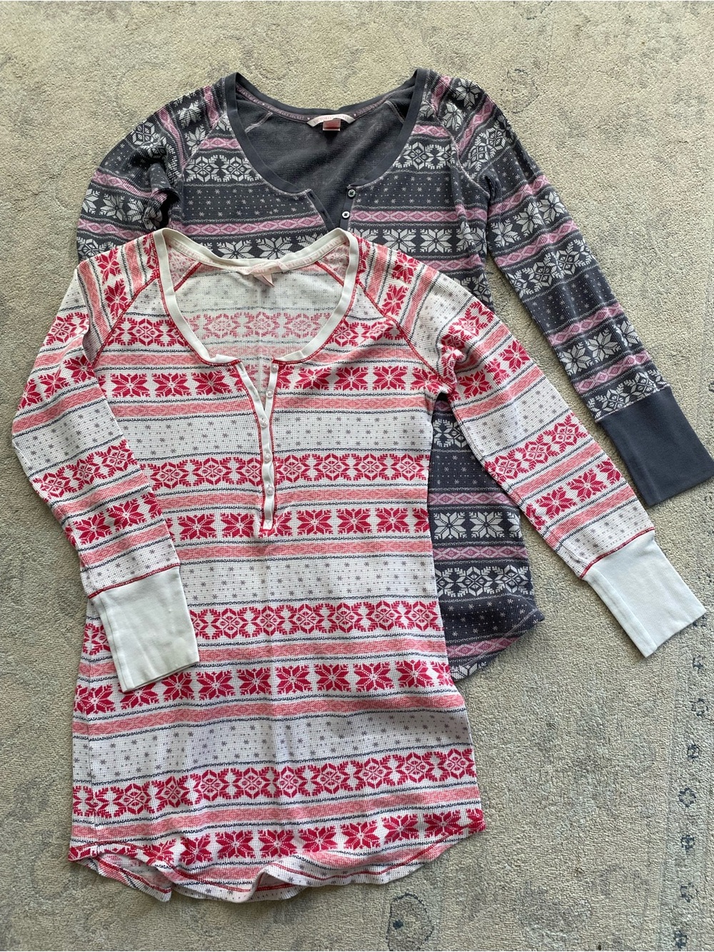 Victoria's Secret Thermal Henley Nightgowns Fireside Small